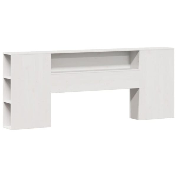 Cama com estante sem colchão 200x200 cm pinho maciço branco - Image 6