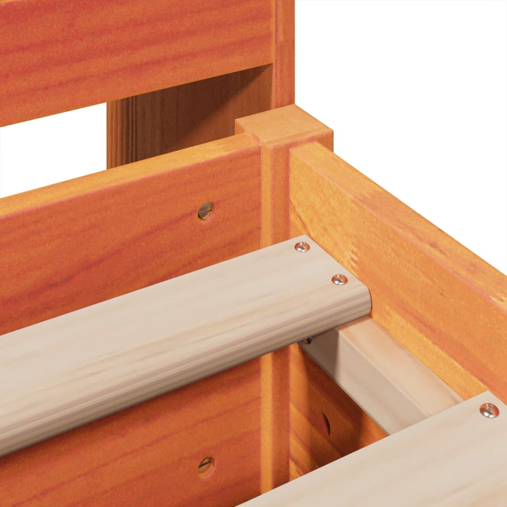 Cama sem colchão 180x200 cm pinho maciço castanho-mel - Image 8