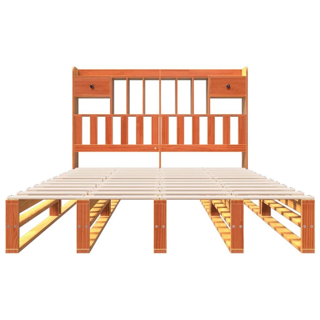 Cama com estante sem colchão 140x190 cm pinho maciço - Image 3