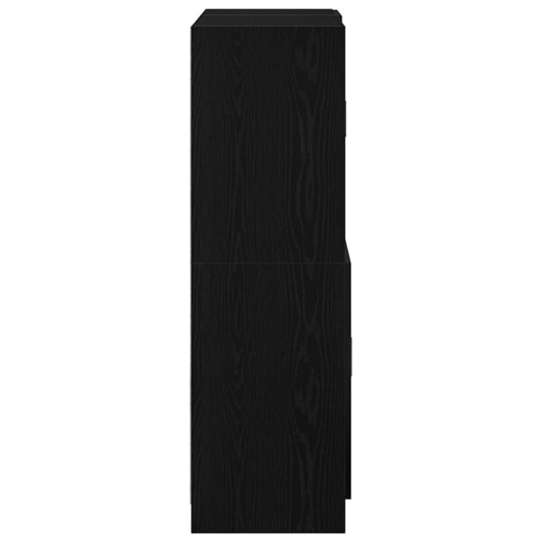 2 pcs armário de cozinha conjunto derivados de madeira preto - Image 7