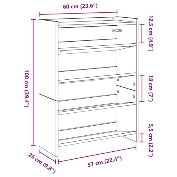 Sapateira 80x25x61,5 cm derivados de madeira branco - Image 8