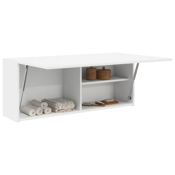 Armário parede p/ casa banho 100x25x40 cm deriv. madeira branco