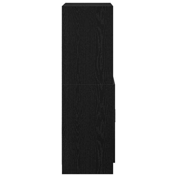 Armário de cozinha 57x41,5x131,5 cm derivados de madeira preto - Image 5
