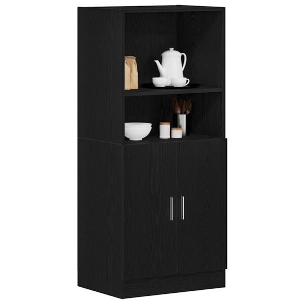 Armário de cozinha 57x41,5x131,5 cm derivados de madeira preto