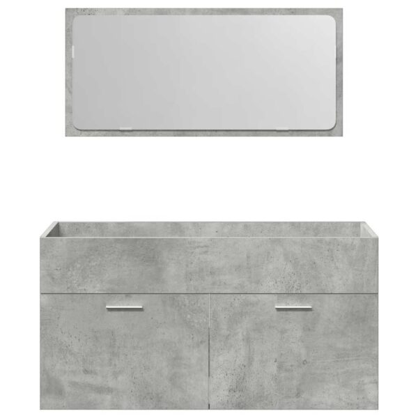 4 pcs conj. móveis casa banho derivados madeira cinza cimento - Image 3