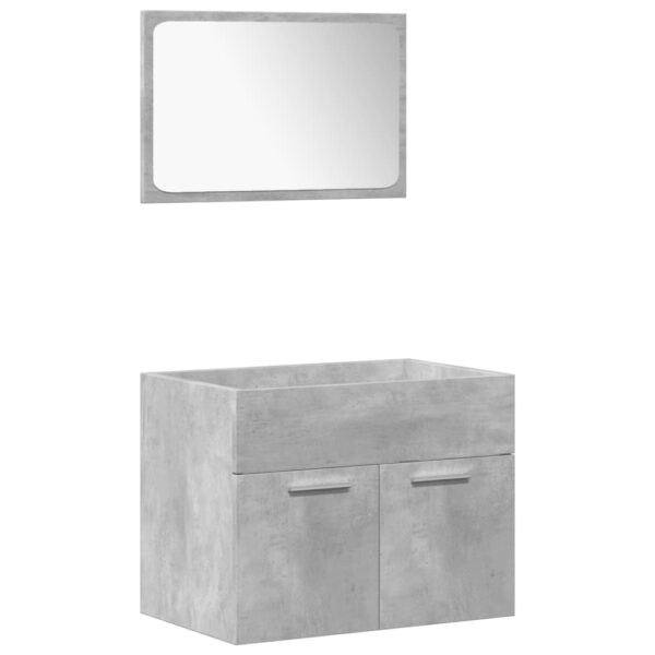 4 pcs conj. móveis casa banho derivados madeira cinza cimento - Image 3