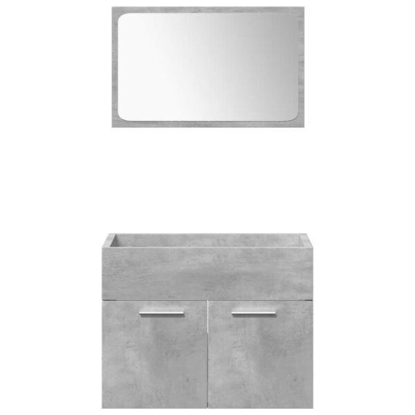 4 pcs conj. móveis casa banho derivados madeira cinza cimento - Image 4