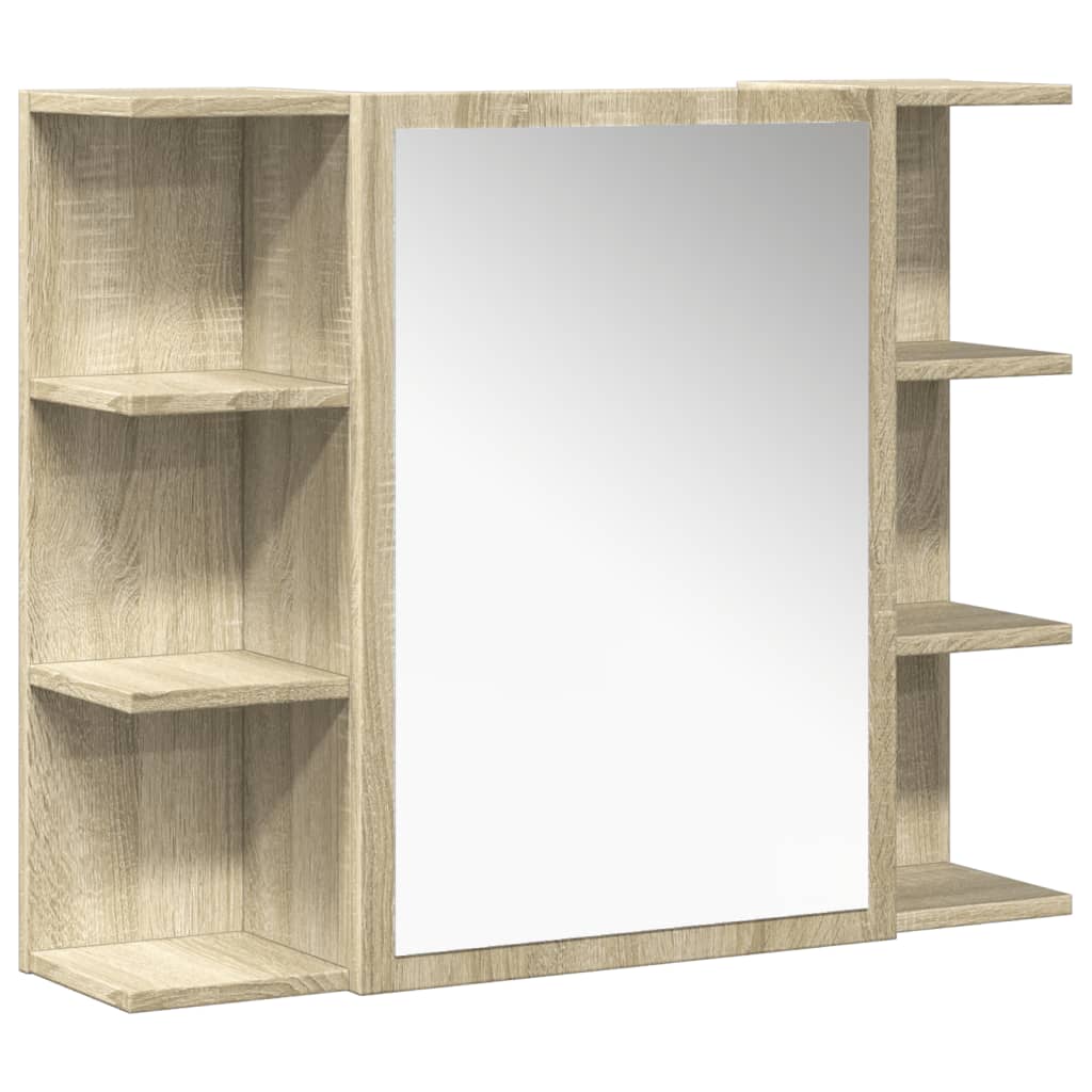 4 pcs conj. móveis casa banho derivados madeira carvalho sonoma - Image 5