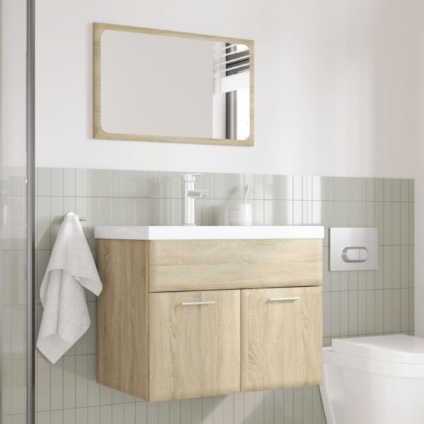 3 pcs conj. móveis casa banho derivados madeira carvalho sonoma - Image 2