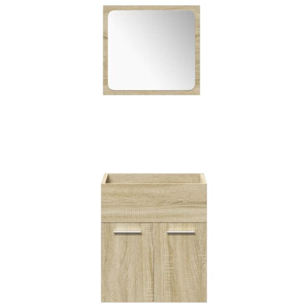 4 pcs conj. móveis casa banho derivados madeira carvalho sonoma - Image 4