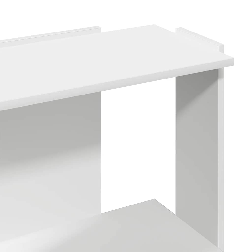 Estante de 3 camadas 60x30x80 cm madeira trabalhada branco - Image 6