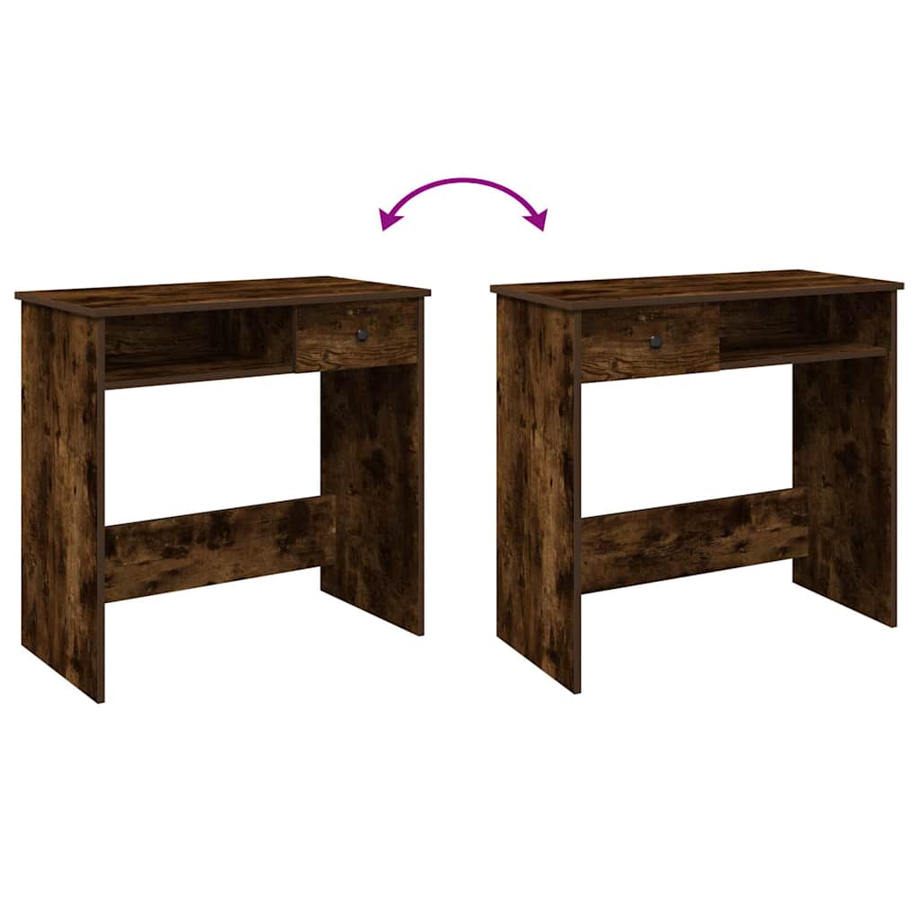 Secretária 80x40x75 cm derivados de madeira cor carvalho fumado - Image 7