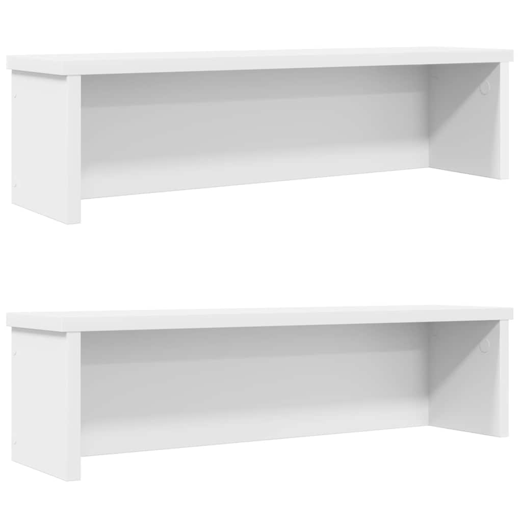 Racks de cozinha empilhável 2 pcs branco 60x15x16 cm