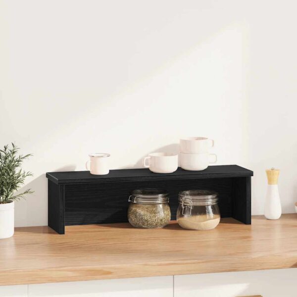 Rack cozinha empilhável preto 60x15x16 cm madeira engenheirada - Image 2