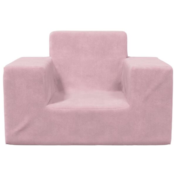 Sofá infantil de pelúcia rosa - Image 3