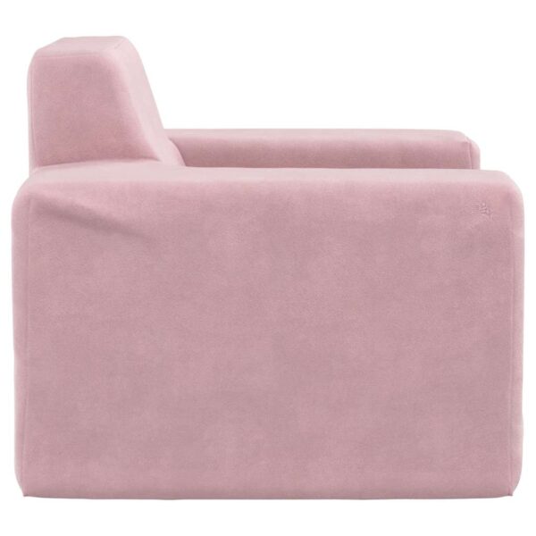 Sofá infantil de pelúcia rosa - Image 4