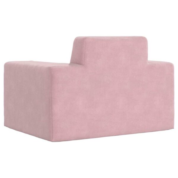 Sofá infantil de pelúcia rosa - Image 5