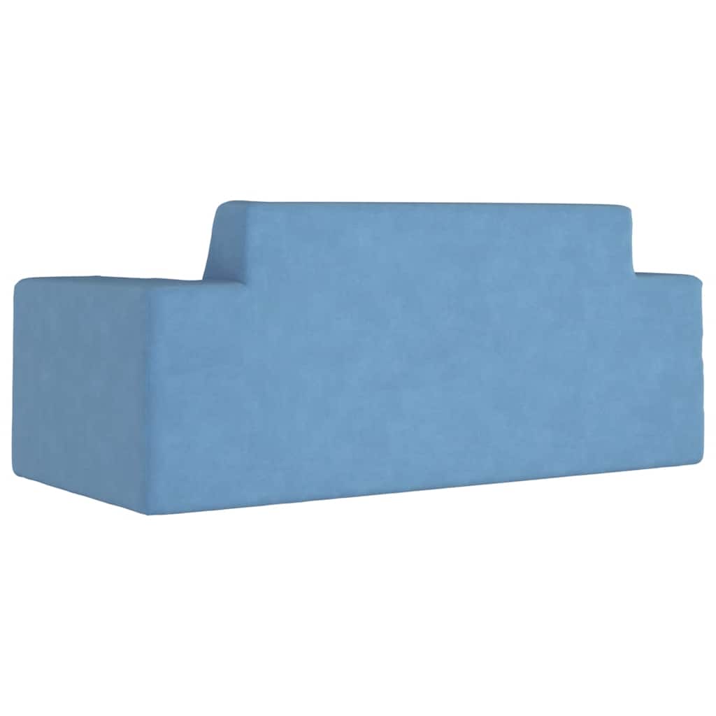 Sofá infantil de 2 lugares pelúcia azul - Image 5