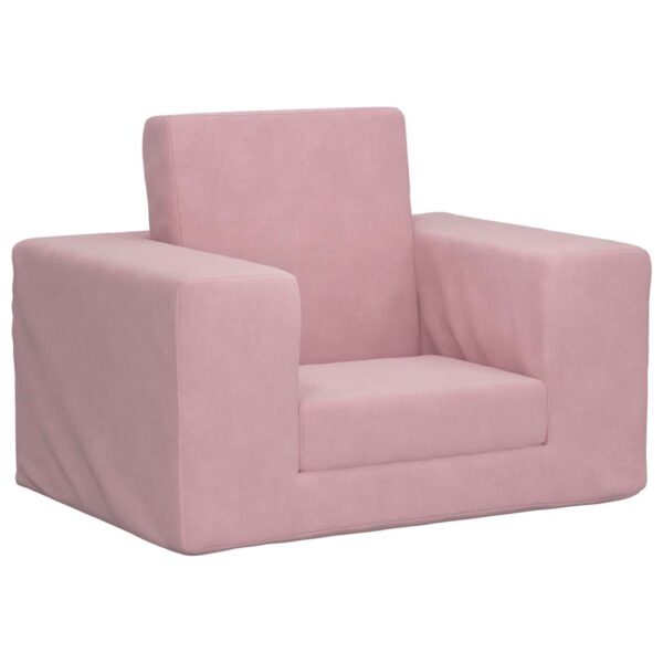 Sofá-cama infantil de pelúcia rosa