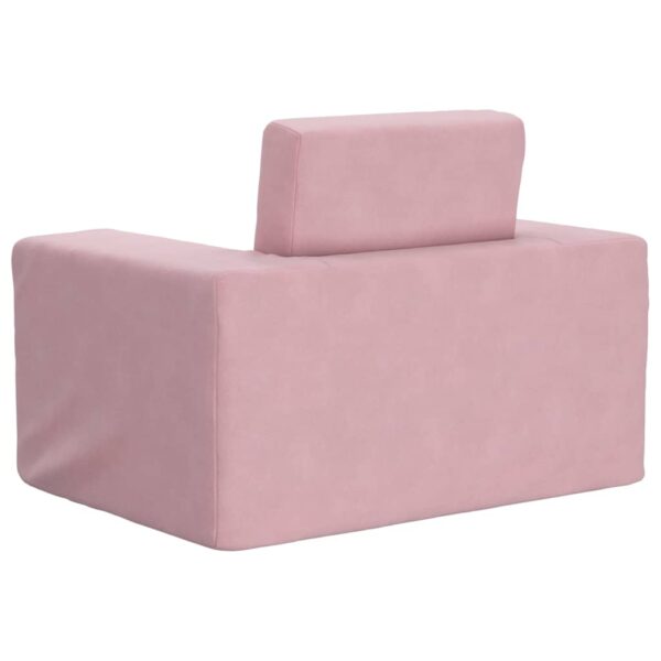 Sofá-cama infantil de pelúcia rosa - Image 6