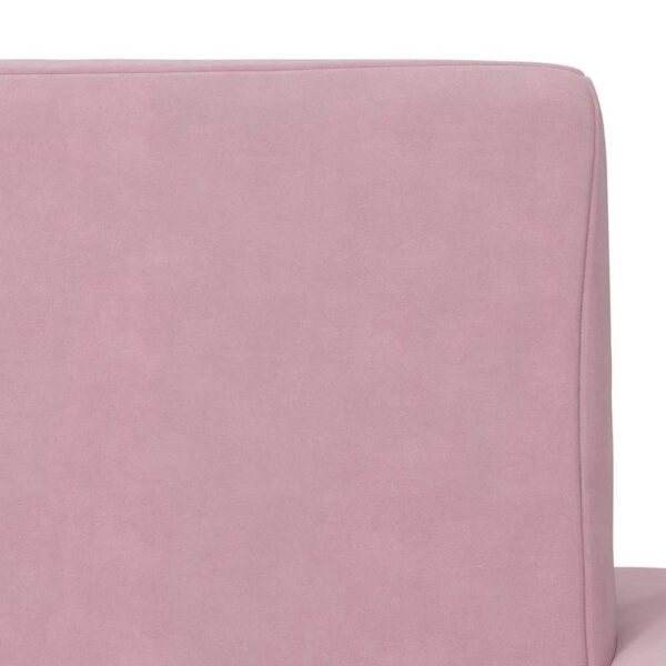 Sofá-cama infantil de pelúcia rosa - Image 7