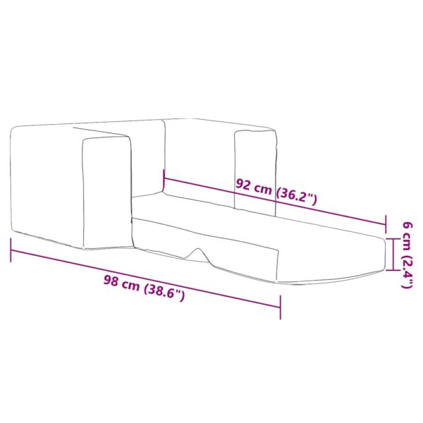 Sofá-cama infantil de pelúcia rosa - Image 10