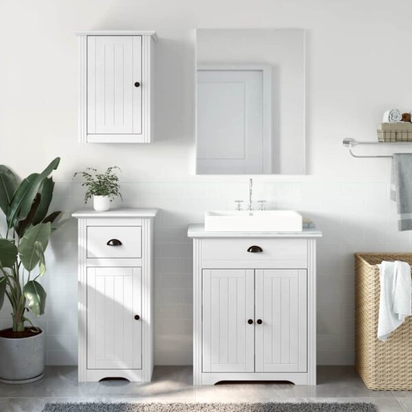 3 pcs conjunto de móveis para WC BODO pinho maciço branco - Image 2
