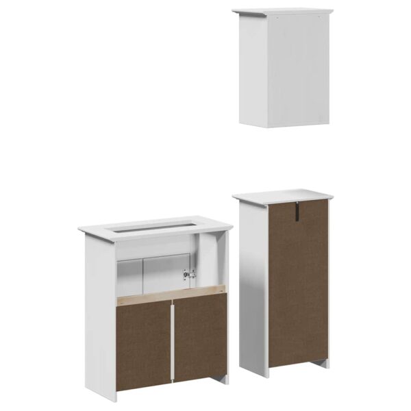 3 pcs conjunto de móveis para WC BODO pinho maciço branco - Image 5