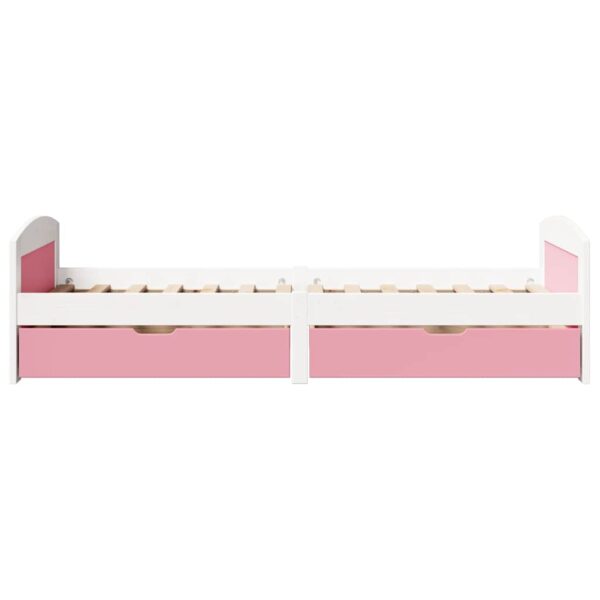 Sofá-cama com 2 gavetas sem colchão 90x200 cm IRUN branco&rosa - Image 4