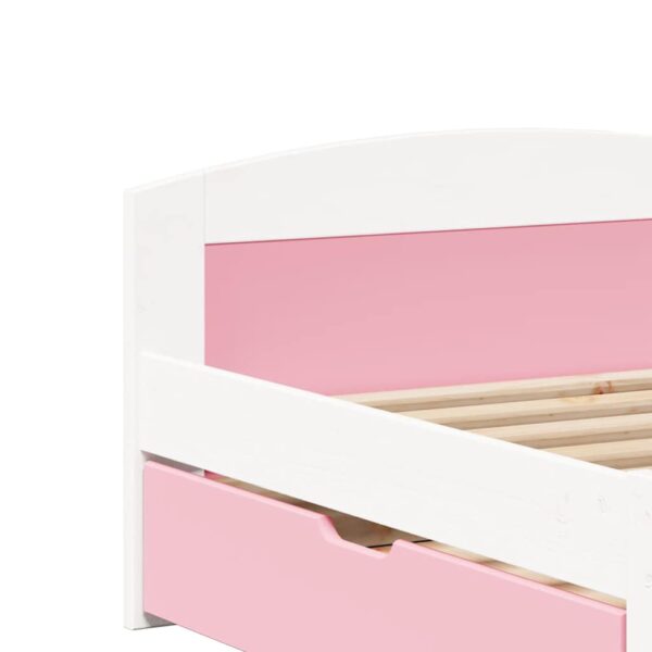 Sofá-cama com 2 gavetas sem colchão 90x200 cm IRUN branco&rosa - Image 8