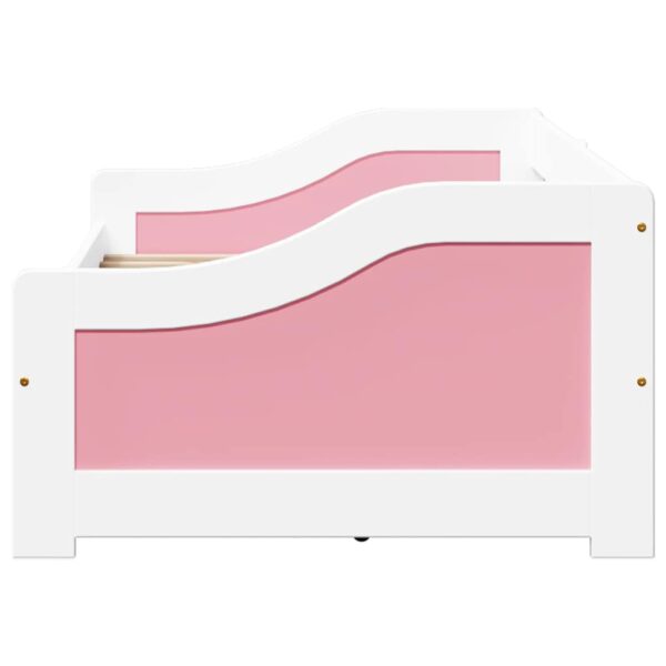 Sofá-cama com 2 gavetas sem colchão 90x200 cm IRUN branco&rosa - Image 6