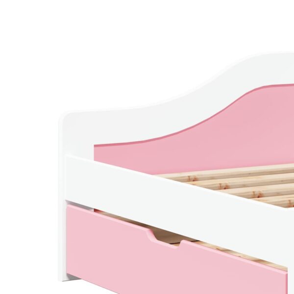 Sofá-cama com 2 gavetas sem colchão 90x200 cm IRUN branco&rosa - Image 8