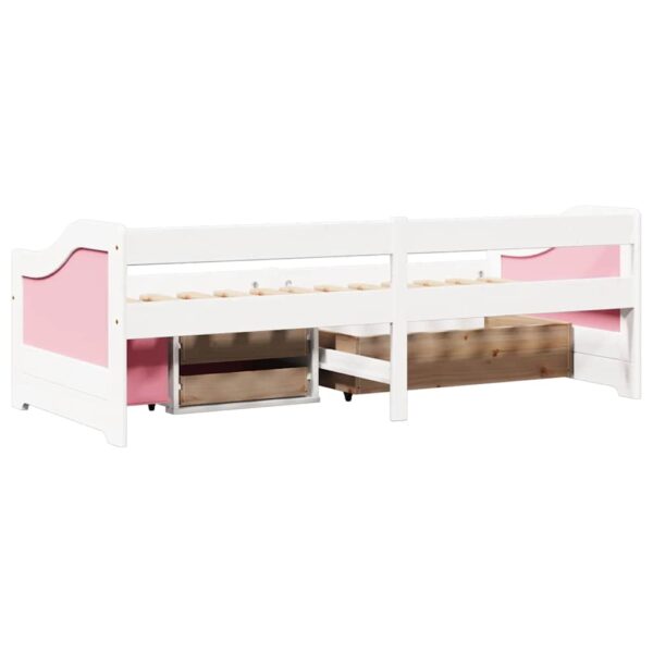 Sofá-cama com 3 gavetas sem colchão 90x200 cm IRUN branco&rosa - Image 7