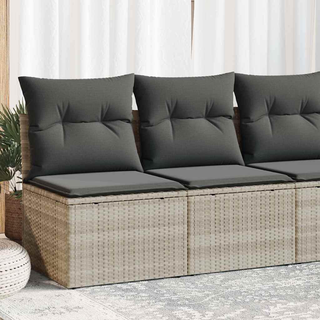 2 pcs conjunto sofás de jardim c/ almofadões acácia e vime PE