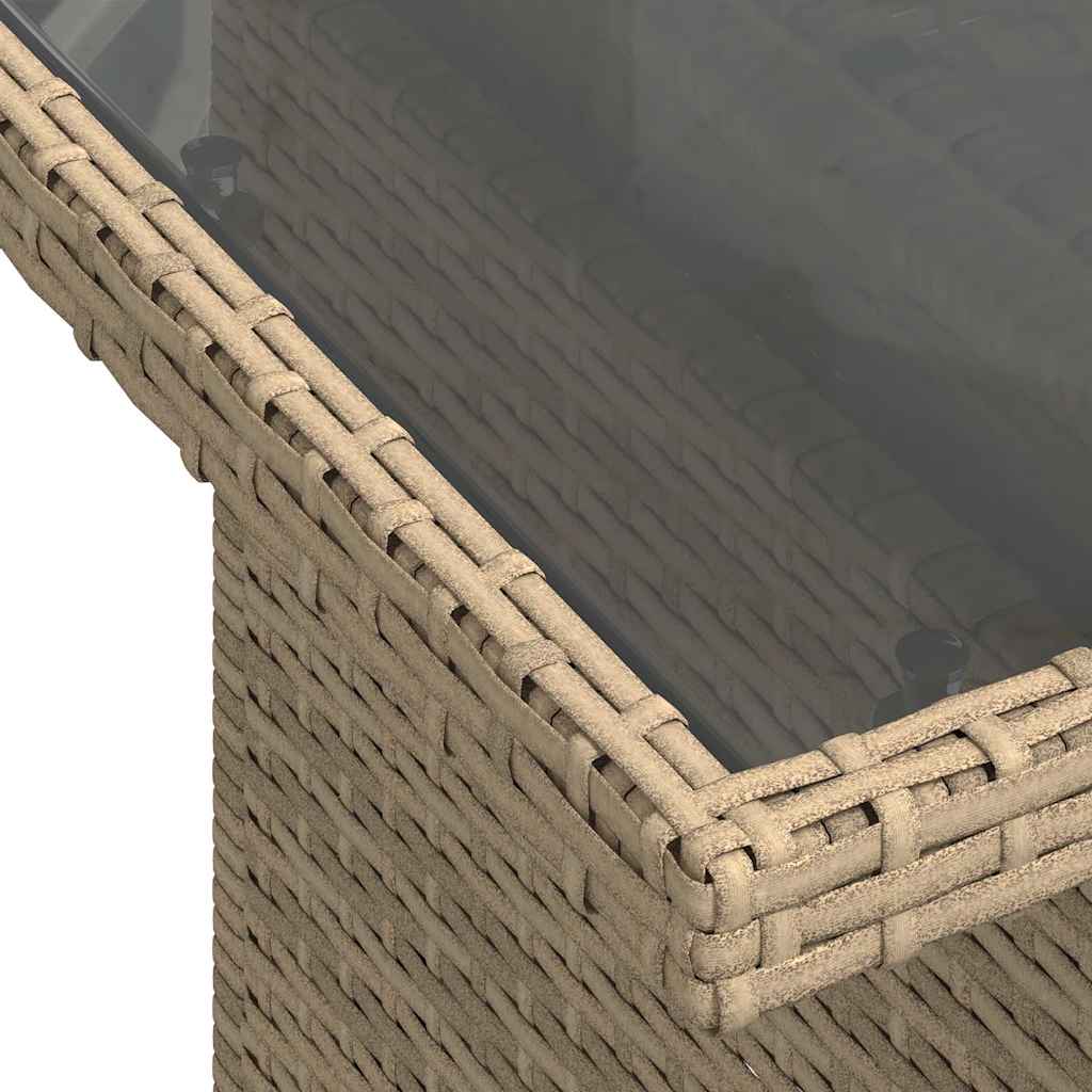 11 pcs conjunto sofás de jardim c/ almofadões vime PE bege - Image 11