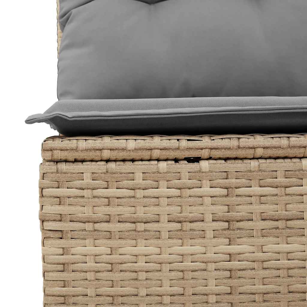 9 pcs conjunto de sofás p/ jardim com almofadões vime PE bege - Image 11