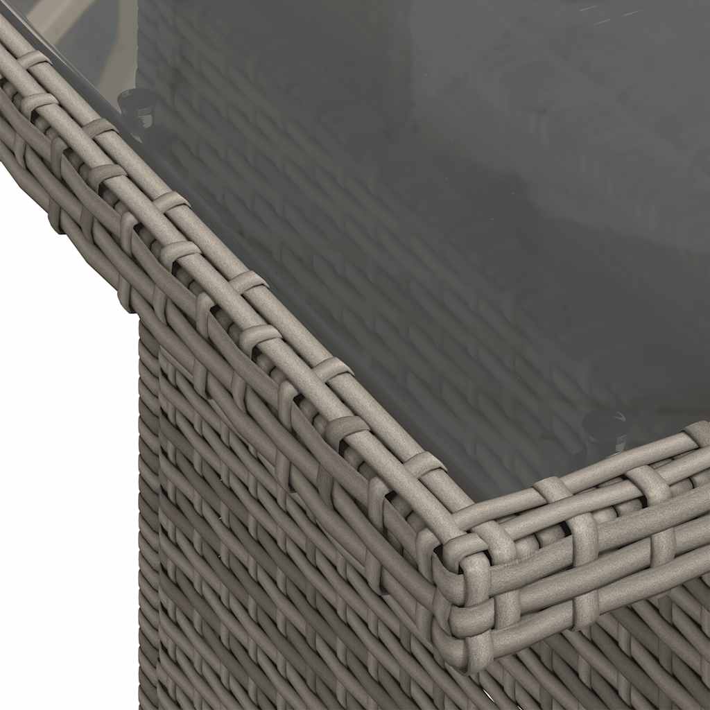 9 pcs conjunto sofás p/ jardim com almofadões vime PE cinzento - Image 11