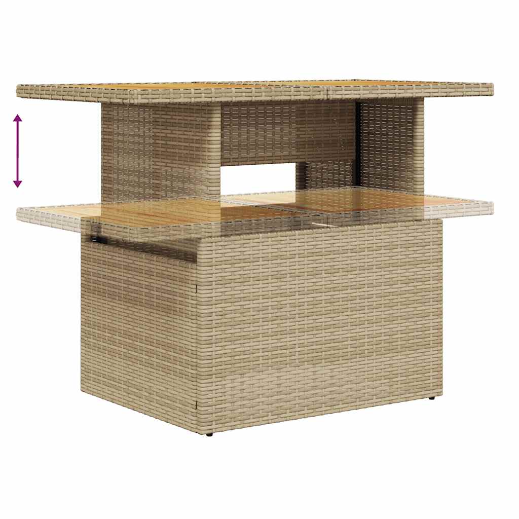 9 pcs conjunto de sofás p/ jardim com almofadões vime PE bege - Image 11