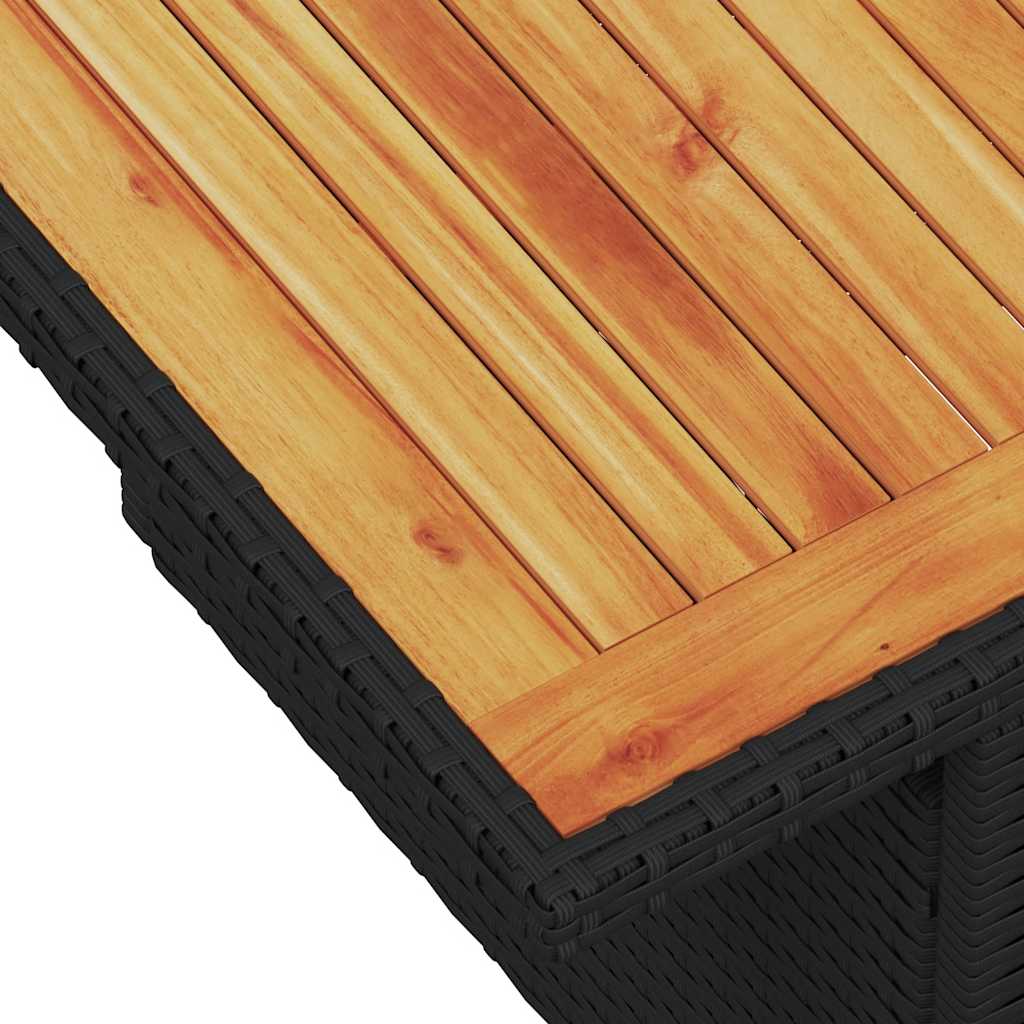 5 pcs conjunto sofás de jardim com almofadões acácia e vime PE - Image 11