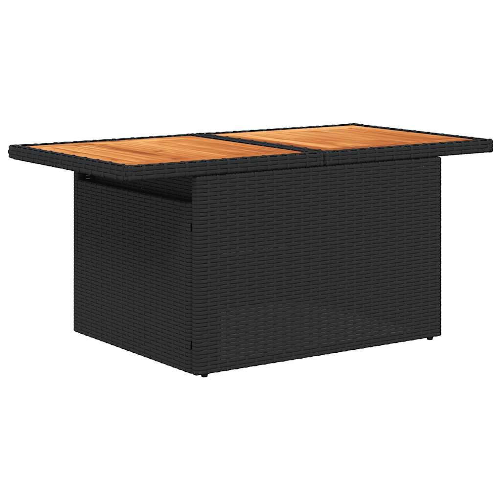 5 pcs conjunto sofás de jardim com almofadões acácia e vime PE - Image 5