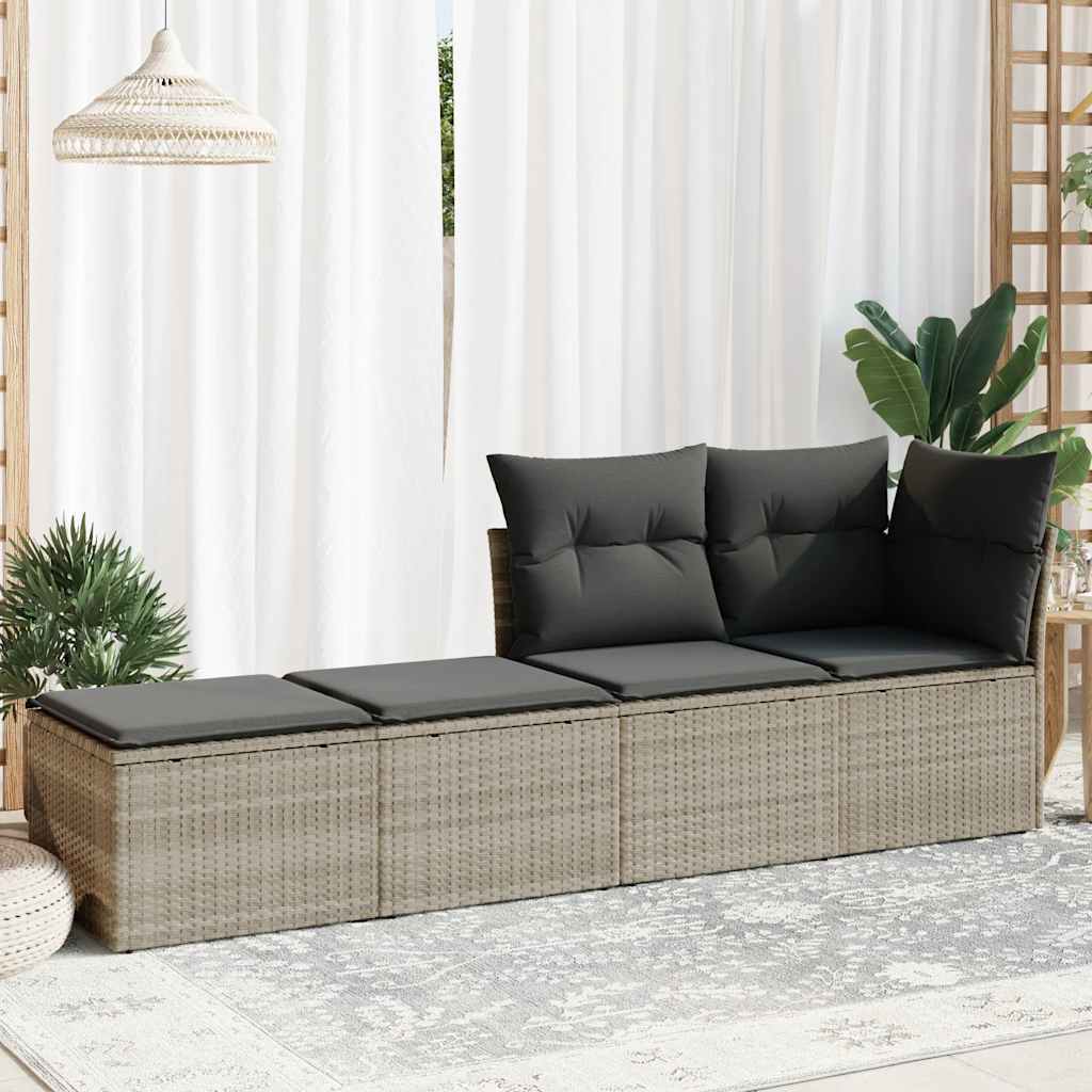2 pcs conjunto sofás de jardim c/ almofadões acácia e vime PE - Image 2