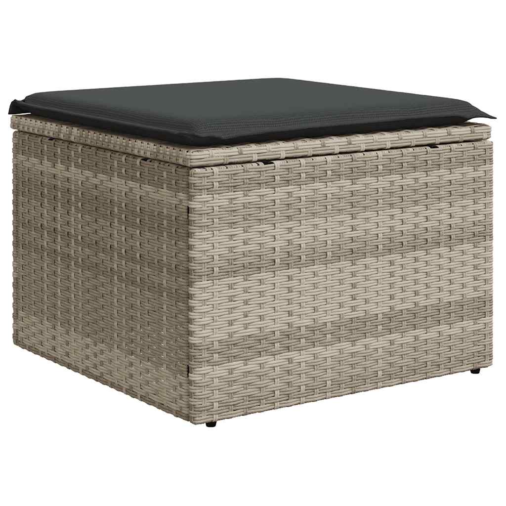 2 pcs conjunto sofás de jardim c/ almofadões acácia e vime PE - Image 3