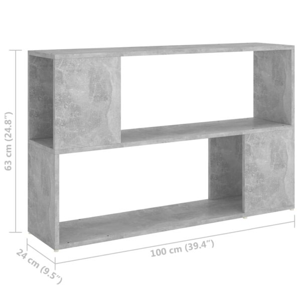 Estante 100x24x63 cm derivados de madeira cinzento cimento - Image 6