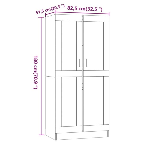 Roupeiro 82,5x51,5x180 cm derivados de madeira cinzento sonoma - Image 8