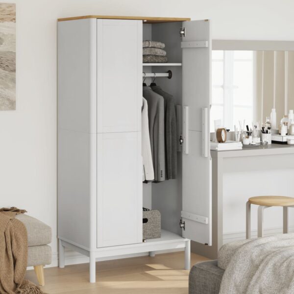 Roupeiro FLORO 77x53x171 cm madeira de pinho maciça branco - Image 2