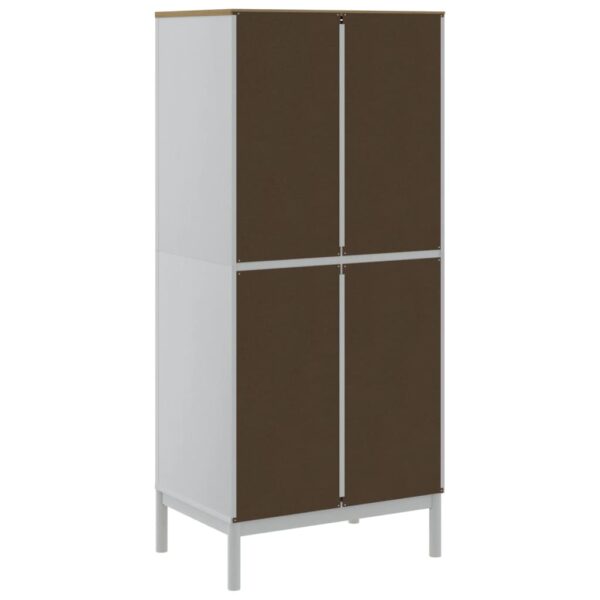 Roupeiro FLORO 77x53x171 cm madeira de pinho maciça branco - Image 6