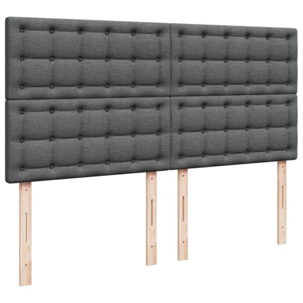 Cama com molas/colchão 200x200 cm tecido cinzento-escuro - Image 6