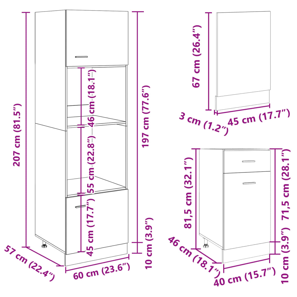 Conj. móveis de cozinha 7 pcs deriv. de madeira carvalho sonoma - Image 11