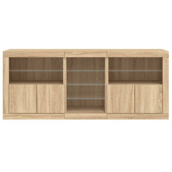 Aparador com luzes LED 181,5x37x67 cm carvalho sonoma - Image 5