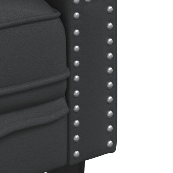 2 pcs conjunto de sofás chesterfield couro artificial preto - Image 5
